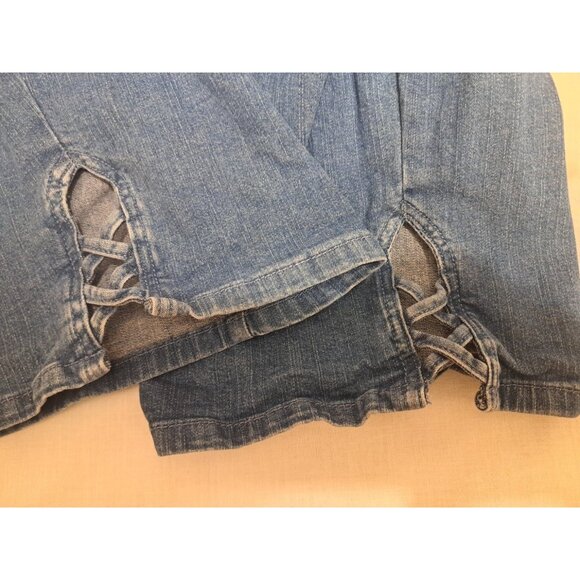 Croft & Barrow Women's Capri Jeans Blue Denim Stretch Waist Pull On Casual XL - Picture 11 of 14